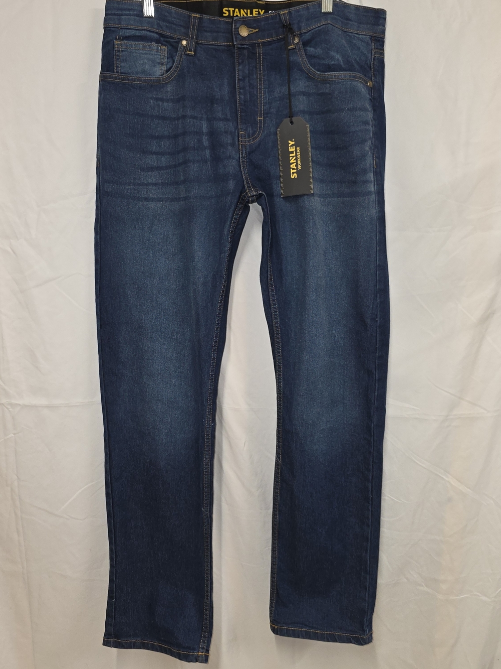 Stanley Men's Straight Jeans in Dark Blue Denim